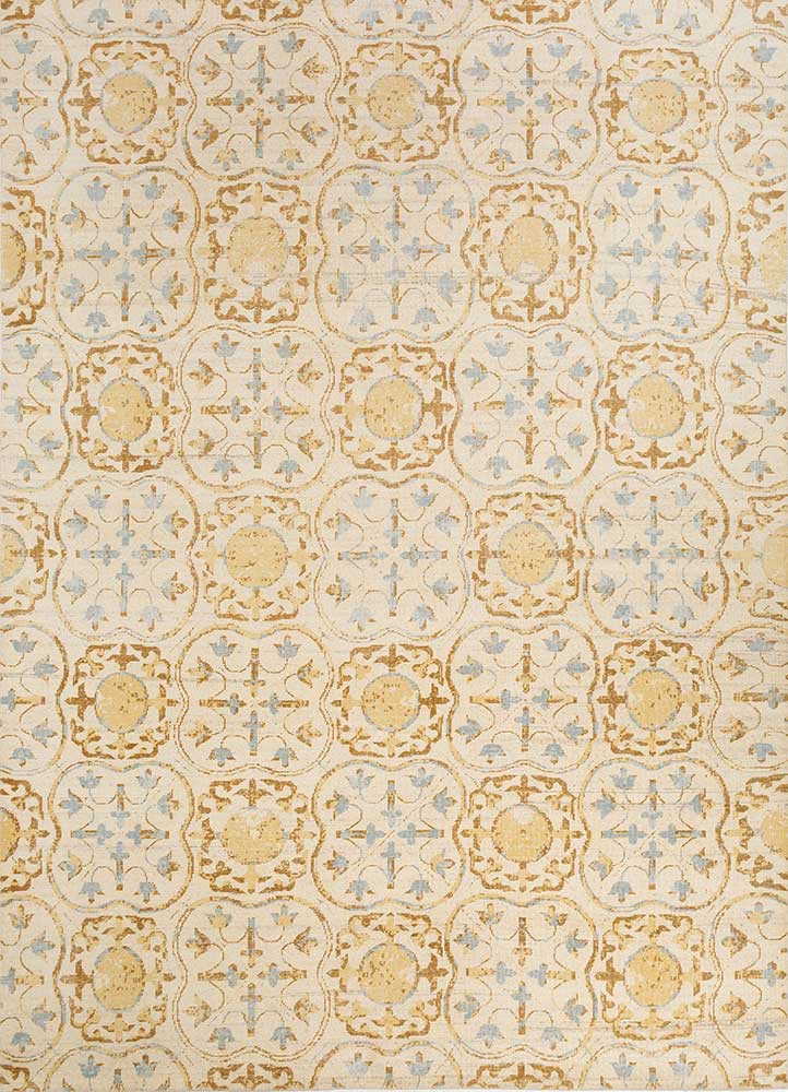 erbe ivory wool hand knotted Rug - HeadShot